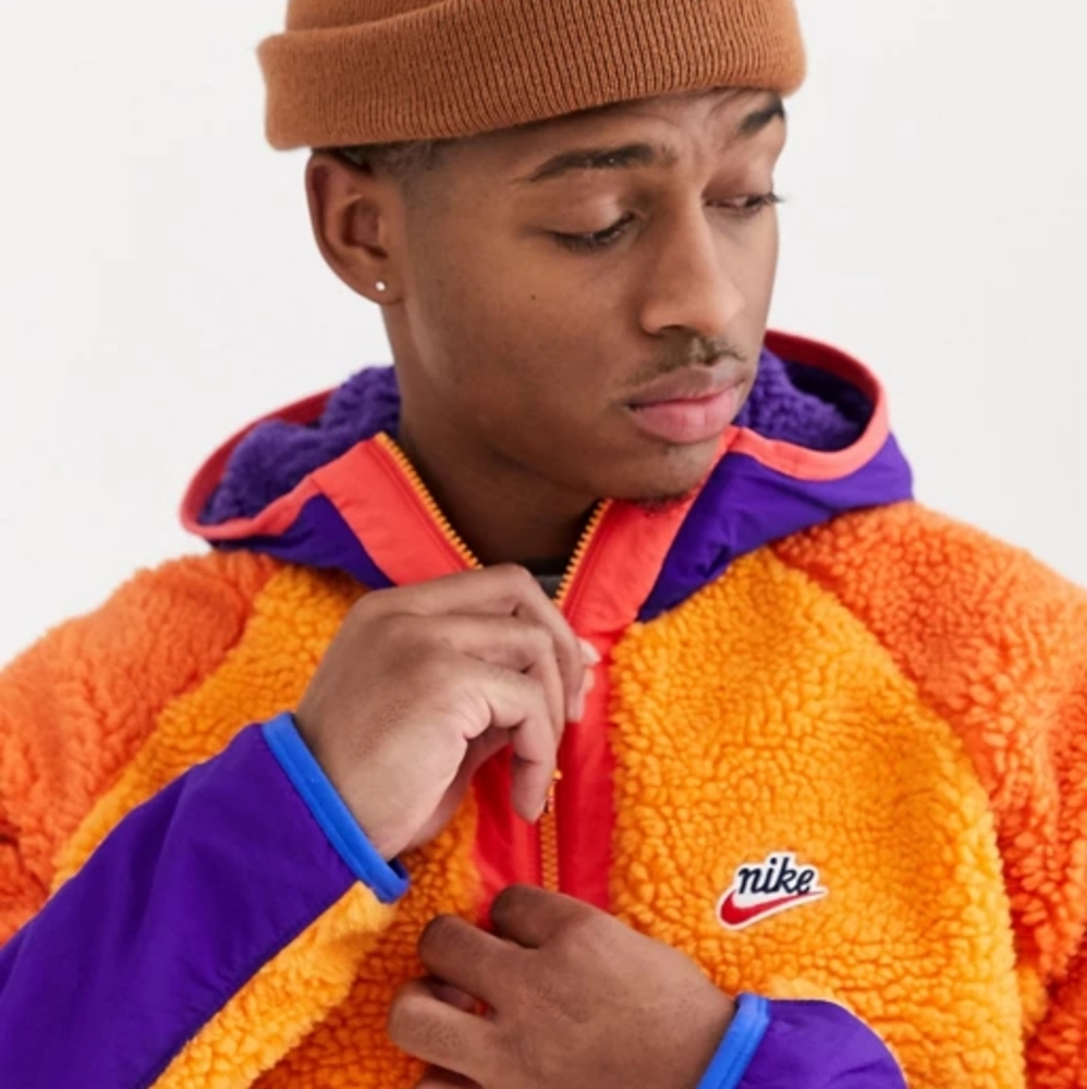 Nike winter sherpa half zip orange purple